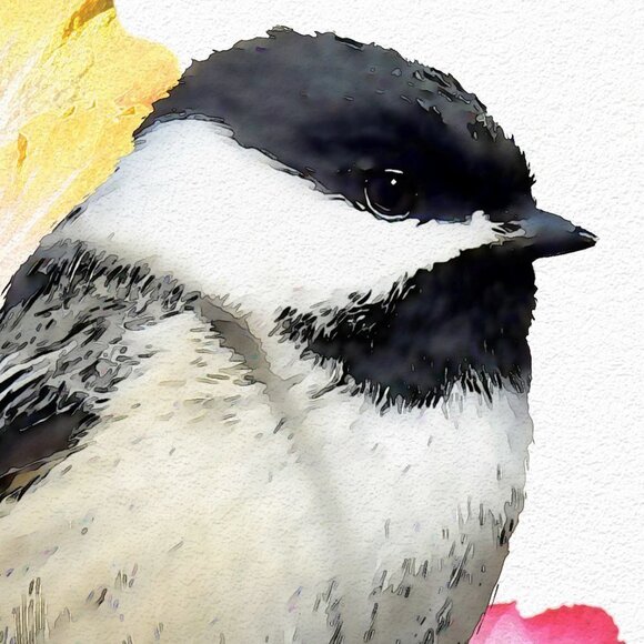 4x6 Chickadee Bird Watercolor Illustration Painting‎ Print - Picture 3 of 5